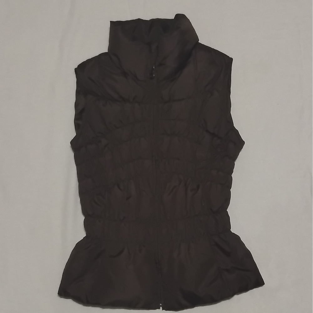 Colebrook Women's Brown Down Puffer Vest Cinched Smocked Waist Size S G-III